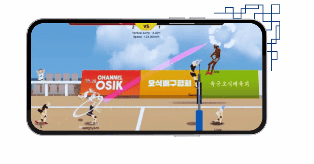 Download The Spike MOD APK 2025 v6.2.108 - Unlock All Characters Versi Terbaru 8 Sanghyeon's strong spike in match